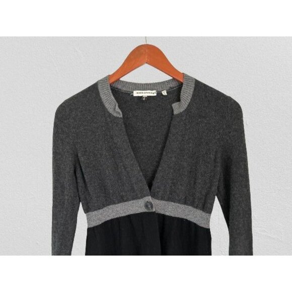 Bergdorf Goodman Knitted Cashmere Cardigan Gray Color-block Size XSmall - Picture 2 of 11